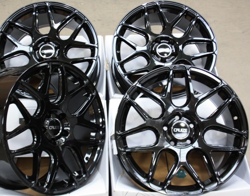 Roues alliage x 4 noir - ",